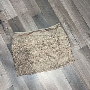 Sans Souci Lace Mini Skirt - Tan